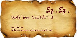 Száger Szilárd névjegykártya